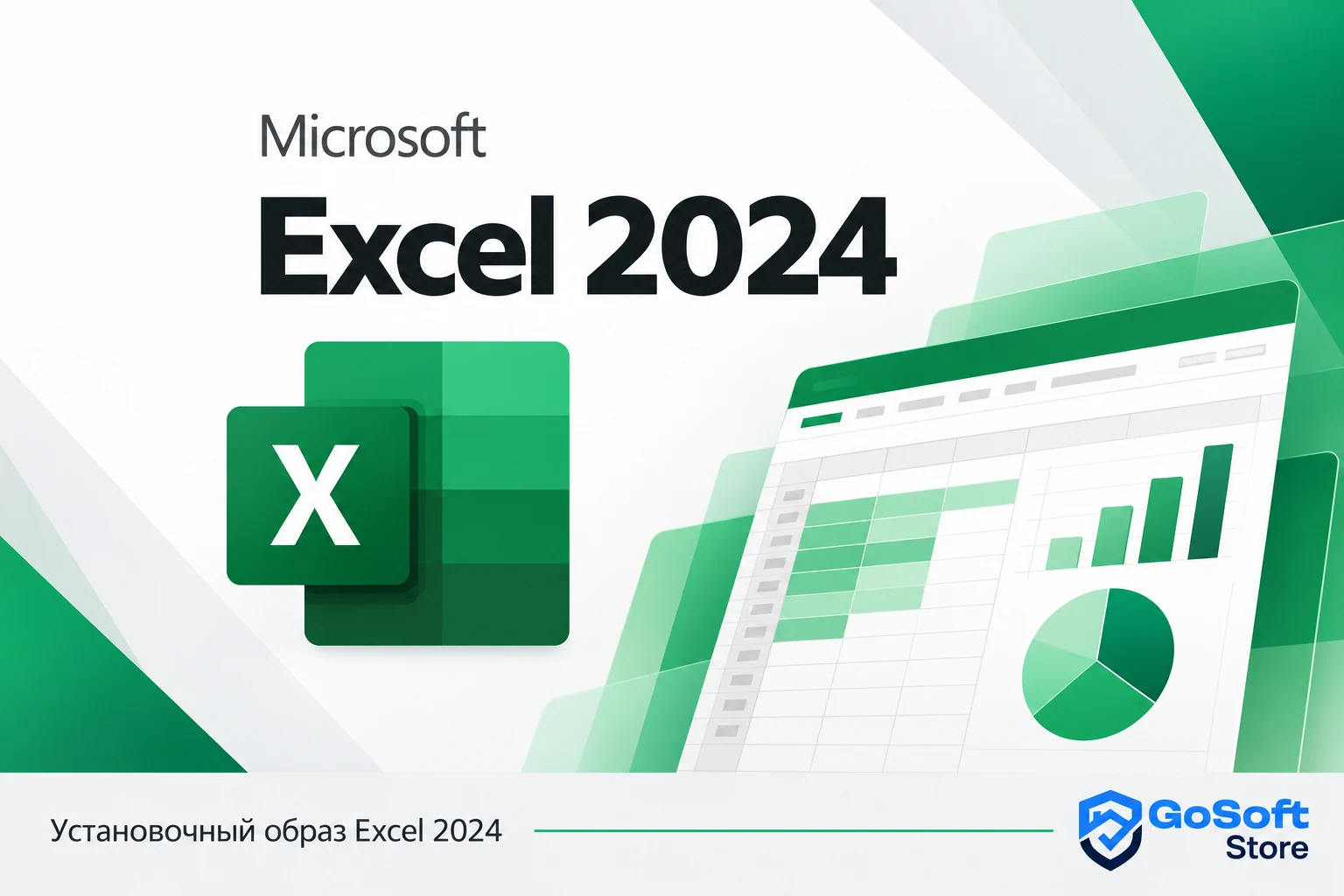Excel 2024 — обложка с логотипом GoSoft Store