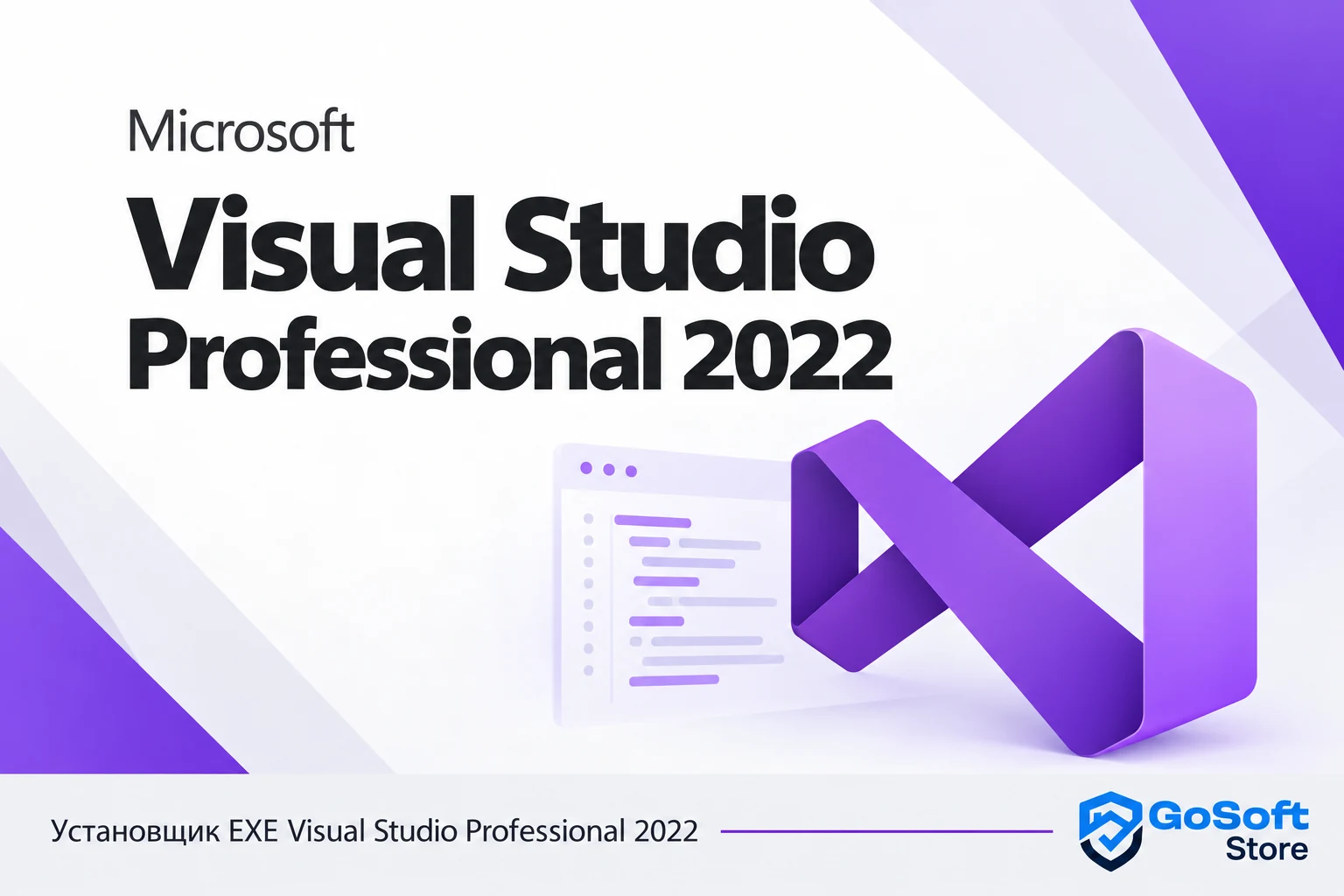 Visual Studio Professional 2022 — обложка с логотипом GoSoft Store