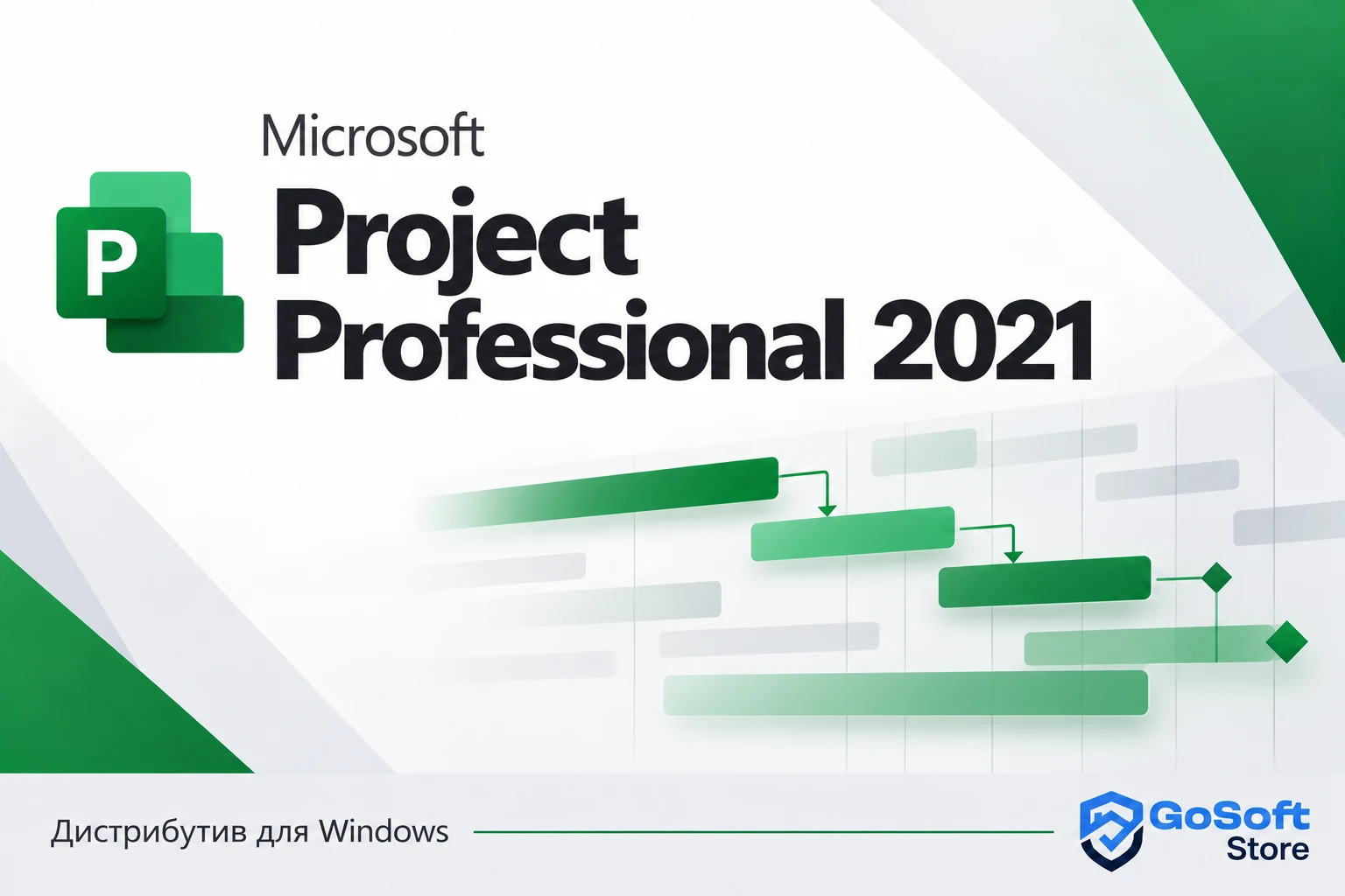 Project Professional 2021 — обложка с логотипом GoSoft Store