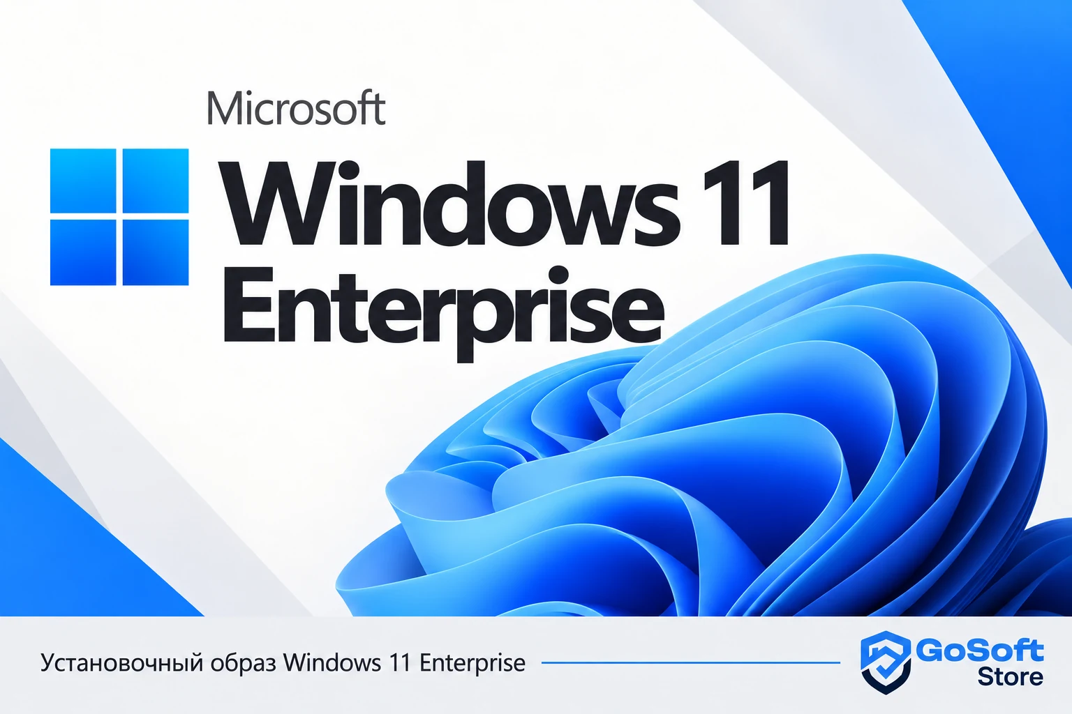 Windows 11 Enterprise — светлая обложка скачивания GoSoft